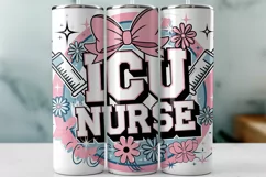 ICU Nurse Tumbler Wrap PNG Sublimation Design Product Image 1