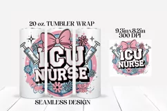 ICU Nurse Tumbler Wrap PNG Sublimation Design Product Image 2