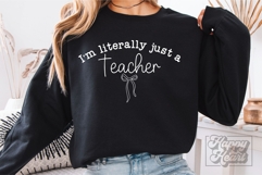 Literally Just A Teacher SVG PNG - Coquette Teacher Gift Product Image 3