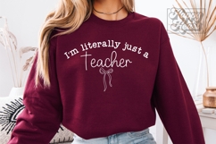 Literally Just A Teacher SVG PNG - Coquette Teacher Gift Product Image 4