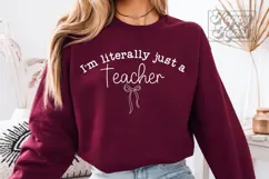 Literally Just A Teacher SVG PNG - Coquette Teacher Gift Product Image 4