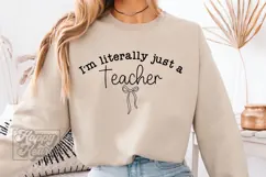 Literally Just A Teacher SVG PNG - Coquette Teacher Gift Product Image 5