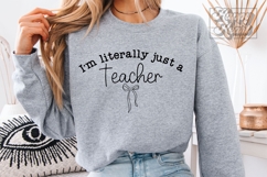 Literally Just A Teacher SVG PNG - Coquette Teacher Gift Product Image 6