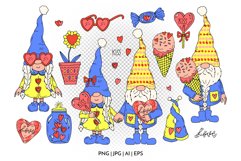 Sweet Gnomes - Valentines Day Gnomes Clipart & Patterns Product Image 3