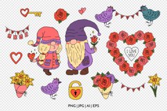 Valentines Day Gnomes Clipart & Patterns Product Image 3