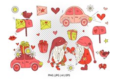 Valentines Day Gnomes Clipart & Patterns Product Image 4