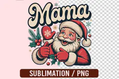 Santa mama checkered PNG Designs Product Image 1