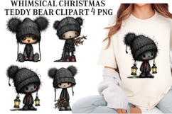 Whimsical Christmas teddy bear Png clipart Product Image 1