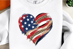 4th of July Heart PNG USA Flag Heart Product Image 2