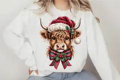 Christmas Highland Cow PNG Designs Product Image 3