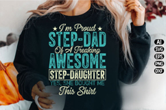 Father Day Gift T-shirt Step Dad Svg Design Product Image 3
