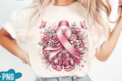 Breast Cancer with boxing gloves PNG Designs Product Image 1