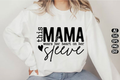 This Mama Wears Her Heart Svg Design Product Image 2