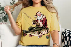 Fishing Santa Christmas PNG Designs Product Image 2
