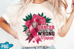 Cancer Picked The Wrong Mama PNG Designs Product Image 3