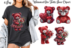 Whimsical Cute Teddy Bear Clipart Png Product Image 1