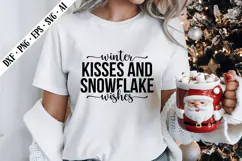 Winter Kisses and Snowflake Wishes Svg, Christmas Svg Design Product Image 3