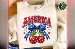 4th of July America Cherry Coquette Bow Png Product Image 5