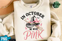 In October We Wear Pink PNG Designs Product Image 3