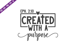 Created With A Purpose Svg Design Product Image 1