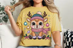 Trendy Girly Christmas Reindeer PNG Designs Product Image 2