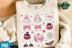 Breast Cancer Ghost Coquette bow PNG Designs Product Image 3