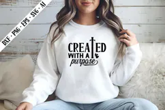 Created with a purpose Svg, Motivation Svg Designs Product Image 2