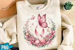 Pink Ribbon Butterfly Sublimation Product Image 3