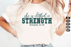 She is Clothed with Strength Svg Design Product Image 1