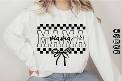 Mama Checkered Bow Svg Design Product Image 2