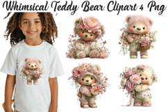 Whimsical Teddy Bear Clipart Png Product Image 1