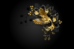 Jewelry hummingbird with black orchids Product Image 1