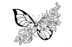 Flower Butterfly with Contour Orchid Product Image 1
