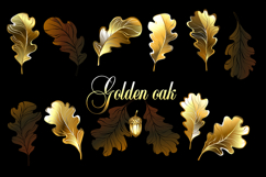 Set of golden oak leaves Product Image 1