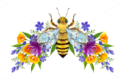 Honey bee with flowers Product Image 1