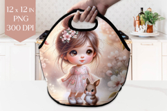 Girl with Bunny Lunch Bag PNG Product Image 1
