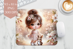 Spring Bunny Mousepad PNG Product Image 1