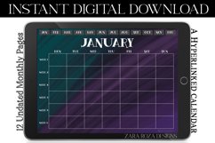 Amethyst Green Monthly PDF Digital Calendar for Goodnotes Product Image 2