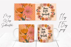 Watercolor Floral Happening Saying Quote Mug Wrap Design Product Image 1
