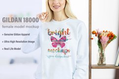 Gildan 18000 Sweatshirt Mockup White Product Image 1