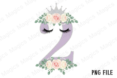 2nd Birthday Girl Unicorn Number Clipart Product Image 1