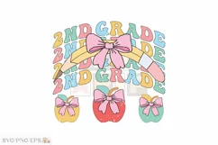 2nd Grade Teacher SVG T-shirt, Teacher Coquette Pencil Bow Product Image 1