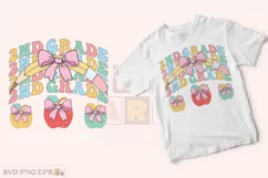 2nd Grade Teacher SVG T-shirt, Teacher Coquette Pencil Bow Product Image 2