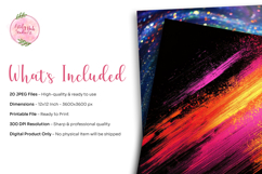 Abstract Neon Digital Paper Bundle, Rainbow Glitter Product Image 2