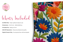 Embroidery Floral Digital Paper Bundle Product Image 2