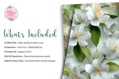 12 White Blossom Floral Digital Paper Product Image 2