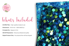 Blue Green Chunky Glitter Digital Paper Product Image 2