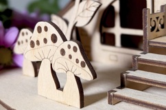 Mushrooms Fairy house - laser cut file, House miniaute SVG Product Image 6