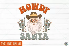 Christmas svg, Retro Christmas svg, Howdy Santa svg Product Image 2