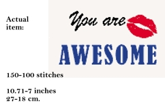 Cross stitch you are awesome words embroidery pattern file Product Image 2